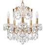 Century 17"H x 17"W 5-Light Crystal Chandelier in French Gold