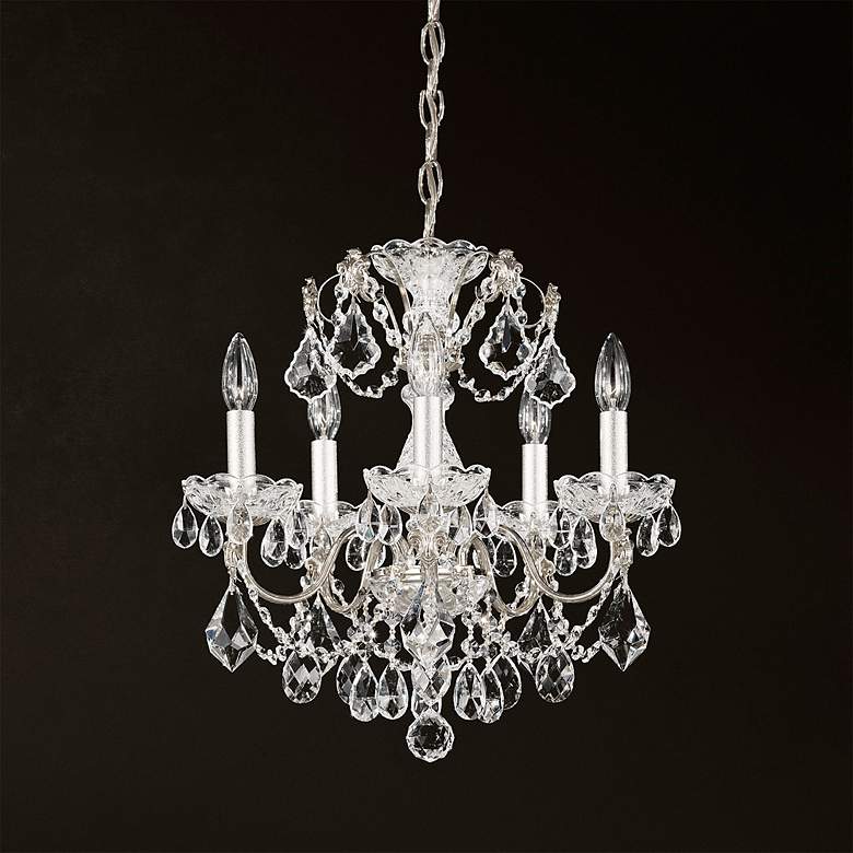 Image 1 Century 17"H x 17"W 5-Light Crystal Chandelier in French Gold