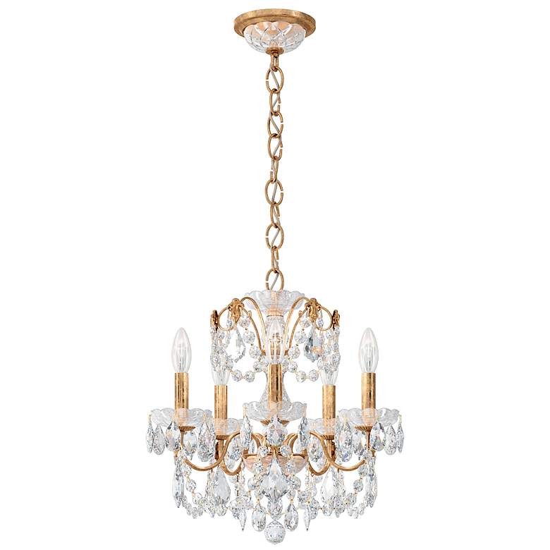 Image 3 Century 17"H x 17"W 5-Light Crystal Chandelier in French Gold more views