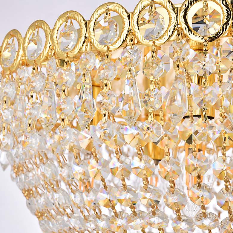 Image 6 Century 20" Wide Gold and Clear Crystal Ceiling Light more views
