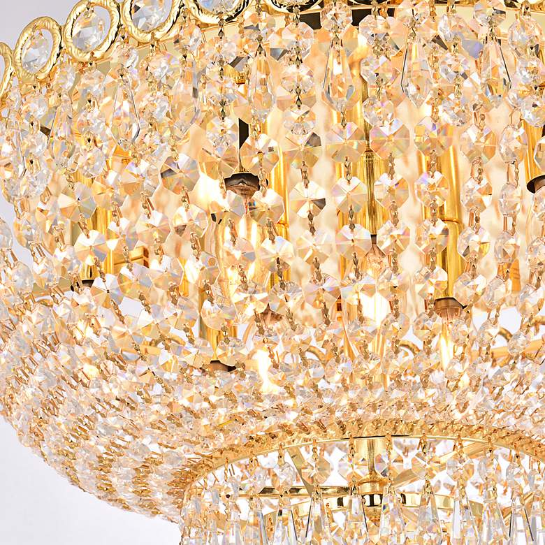 Image 7 Century 20" Wide Gold and Clear Crystal Ceiling Light more views