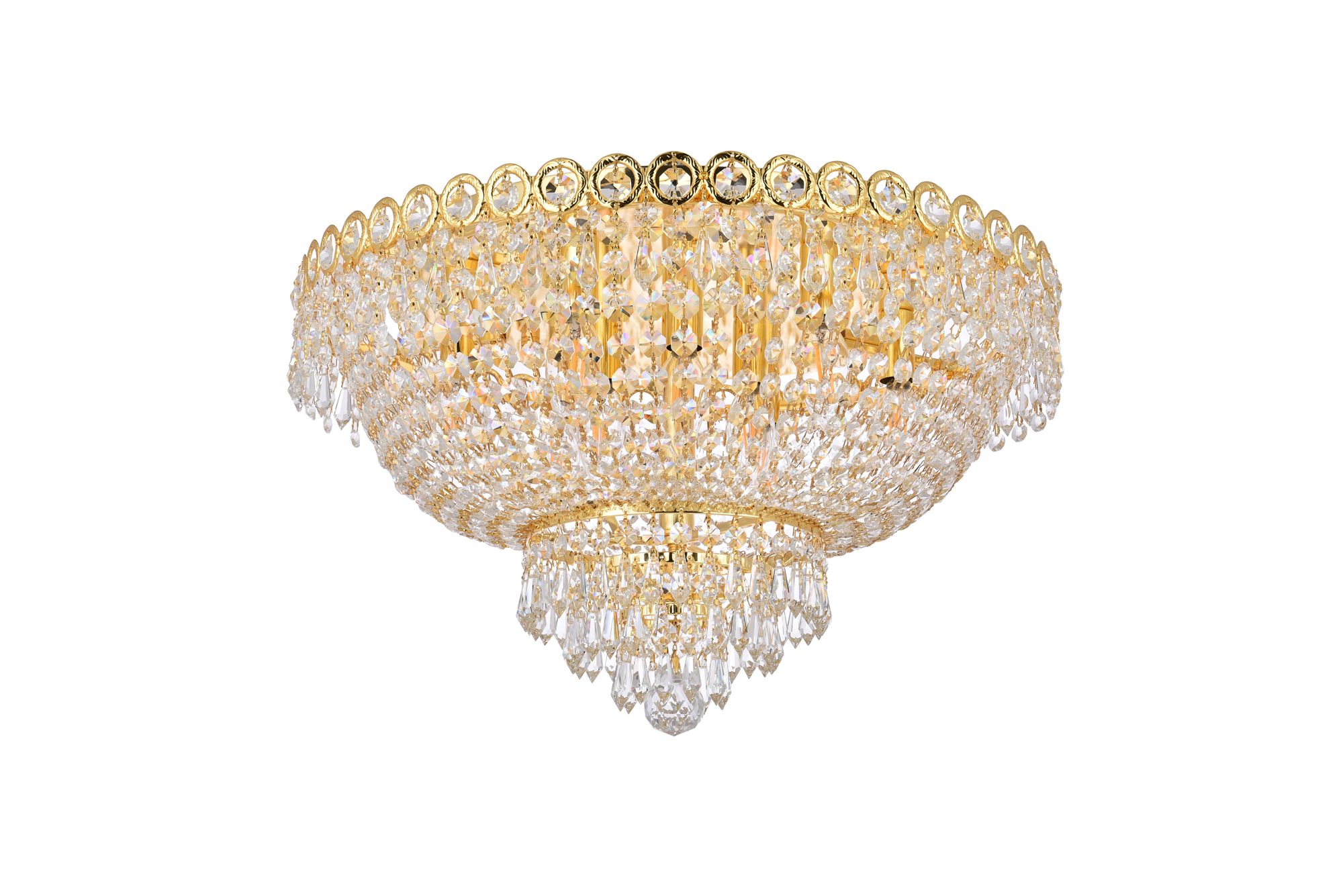 Century 20" Wide Gold and Clear Crystal Ceiling Light in scene