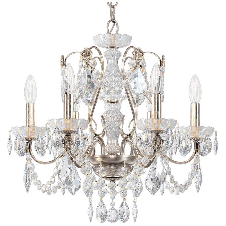 Image 1 Century 20 inchH x 21 inchW 6-Light Crystal Chandelier in Antique Silver