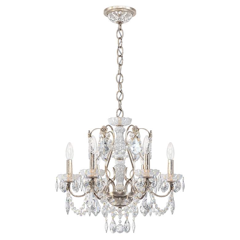 Image 3 Century 20"H x 21"W 6-Light Crystal Chandelier in Antique Silver more views
