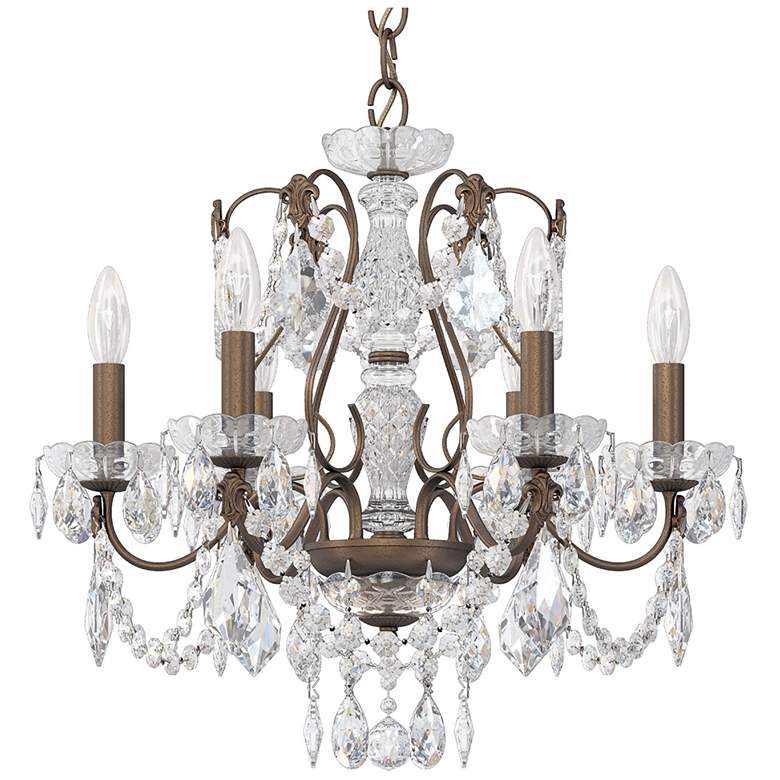 Image 1 Century 20"H x 21"W 6-Light Crystal Chandelier in Etruscan Gold