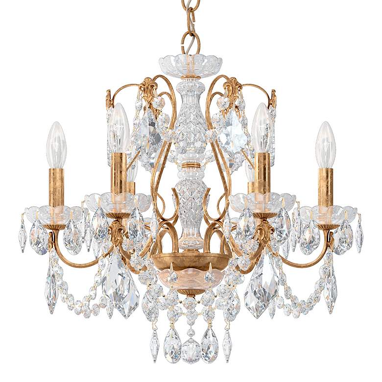 Image 2 Century 20"H x 21"W 6-Light Crystal Chandelier in French Gold