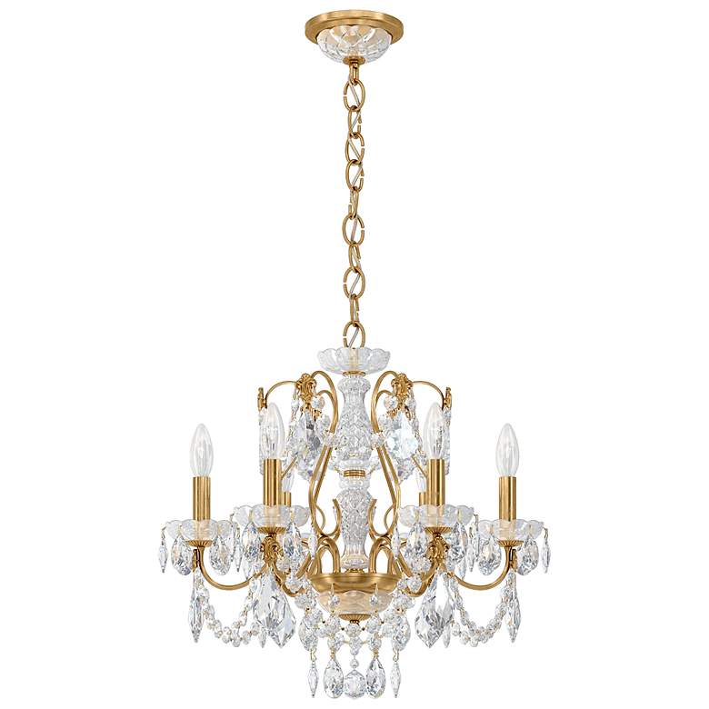 Image 1 Century 20"H x 21"W 6-Light Crystal Chandelier in Heirloom Gold