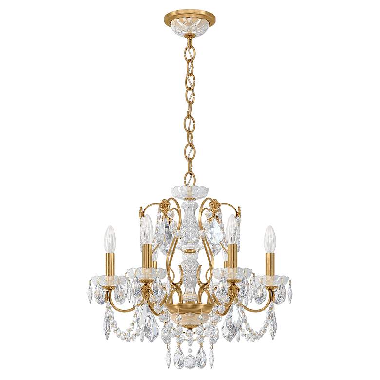 Image 6 Century 20"H x 21"W 6-Light Crystal Chandelier in Heirloom Gold more views