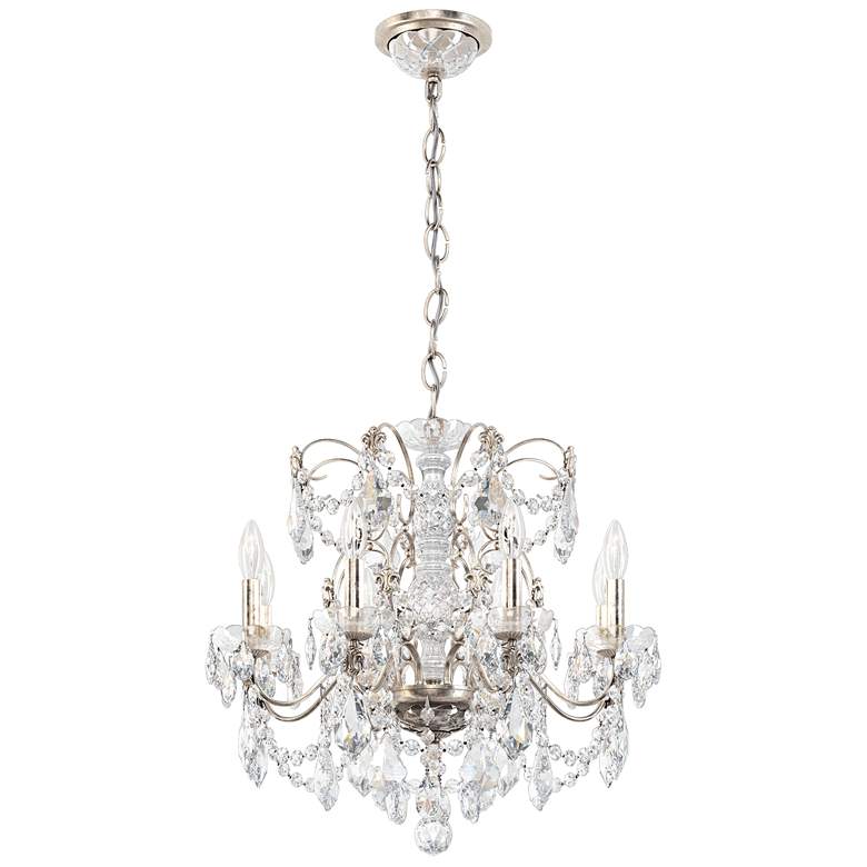 Image 1 Century 21.5"H x 24"W 8-Light Crystal Chandelier in Antique Silve