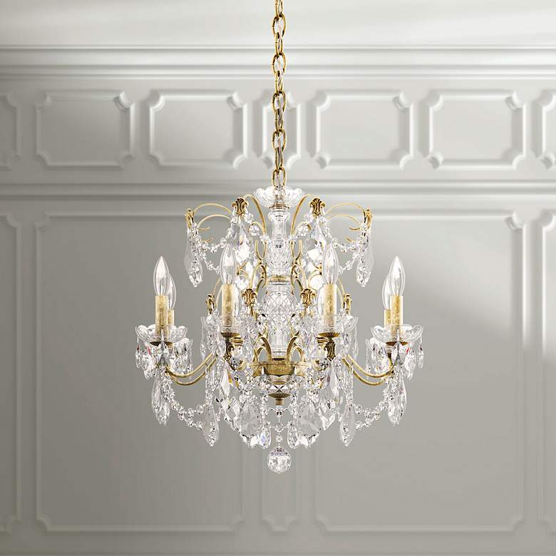 Image 1 Century 21.5"H x 24"W 8-Light Crystal Chandelier in French Gold