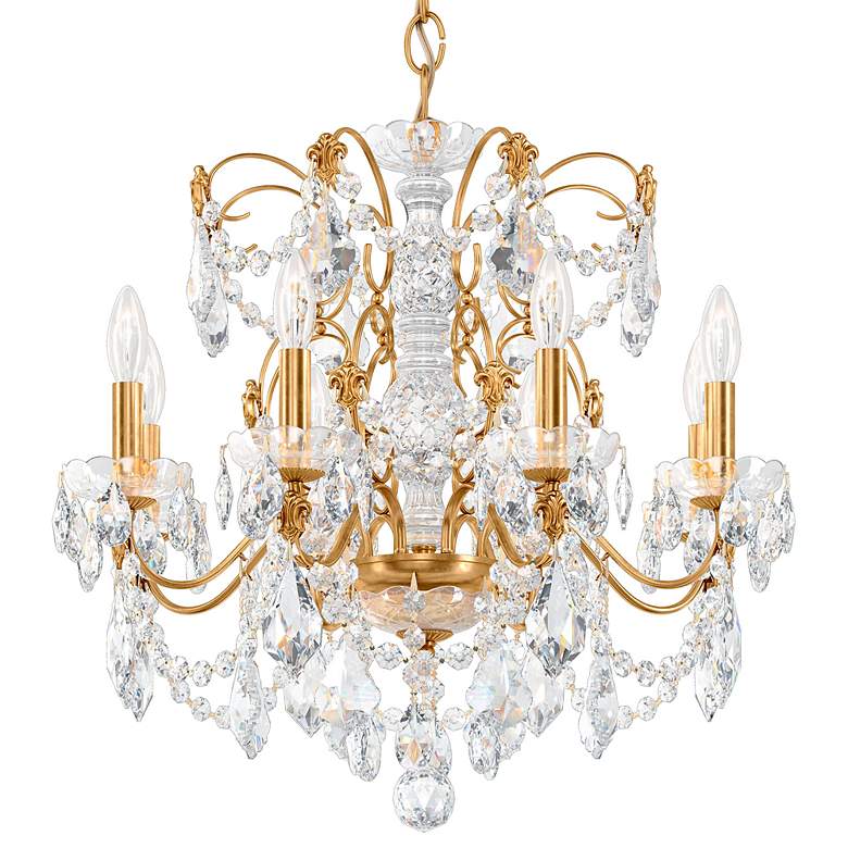 Image 1 Century 21.5"H x 24"W 8-Light Crystal Chandelier in Heirloom Gold
