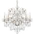 Century 22"H x 26"W 9-Light Crystal Chandelier in Antique Silver