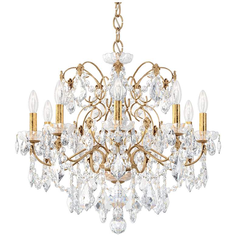 Image 1 Century 22 inchH x 26 inchW 9-Light Crystal Chandelier in French Gold