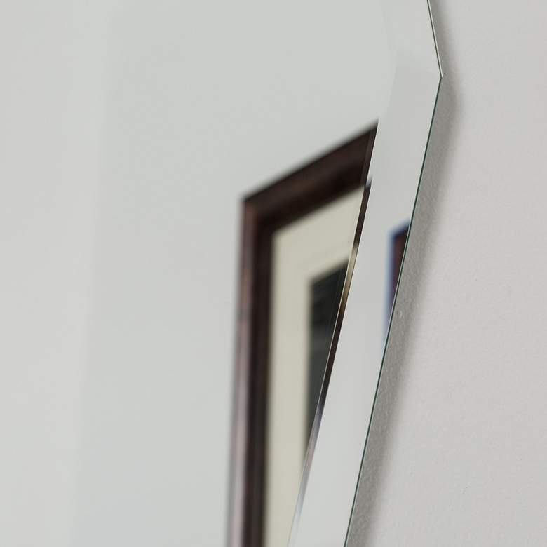 Image 4 Century 23" x 31" Hexagon Frameless Bathroom Wall Mirror more views