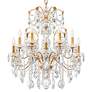 2_Century 29.5"H x 30"W 12-Light Crystal Chandelier in French Gold