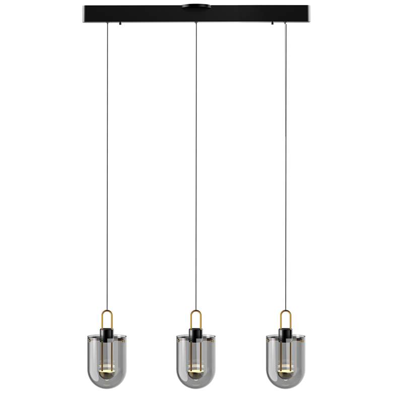 Image 1 Century 35.4 inch Satin Dark Gray/ Smoke Pendant