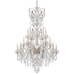 Century 54.5"H x 37"W 20-Light Crystal Chandelier in Antique Silv