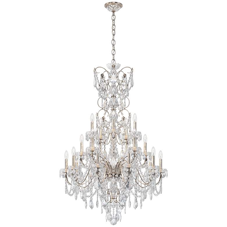 Image 3 Century 54.5"H x 37"W 20-Light Crystal Chandelier in Antique Silv more views