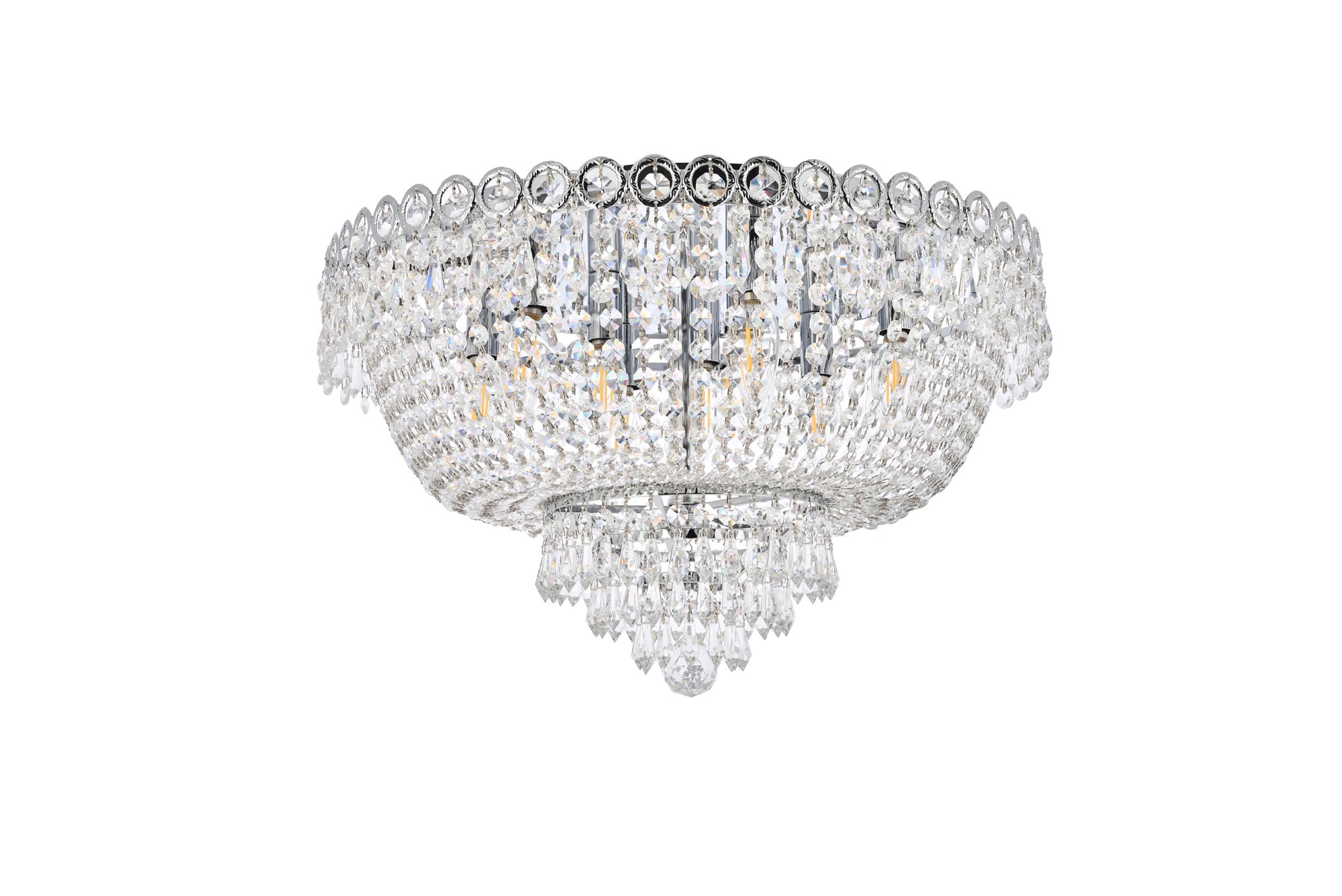 Century 9 Lt Chrome Flush Mount Clear