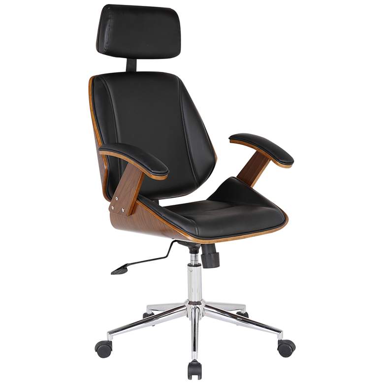 Image 2 Century Black Faux Leather Adjustable Swivel Office Chair