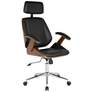 2_Century Black Faux Leather Adjustable Swivel Office Chair