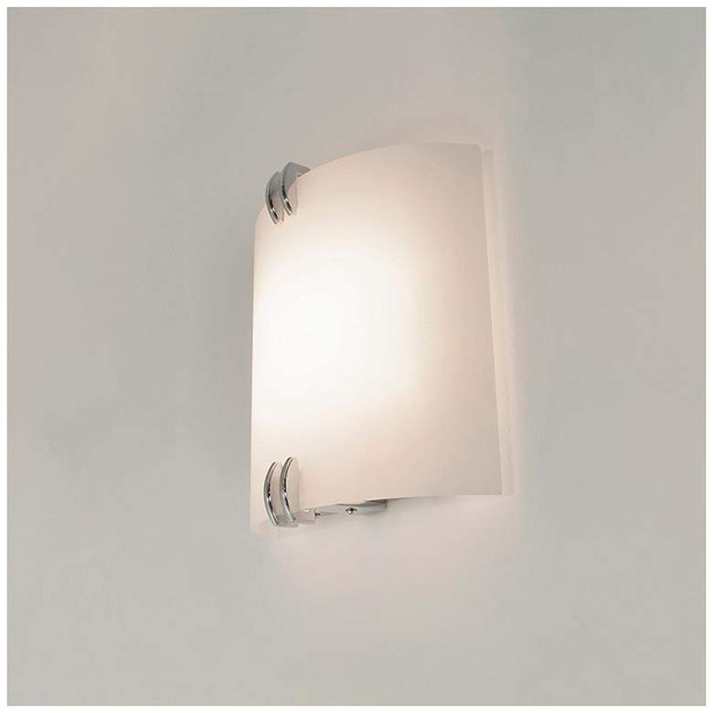 Image 2 Century LED Sconce - Polished Chrome Finish - White Acrylic Shade more views