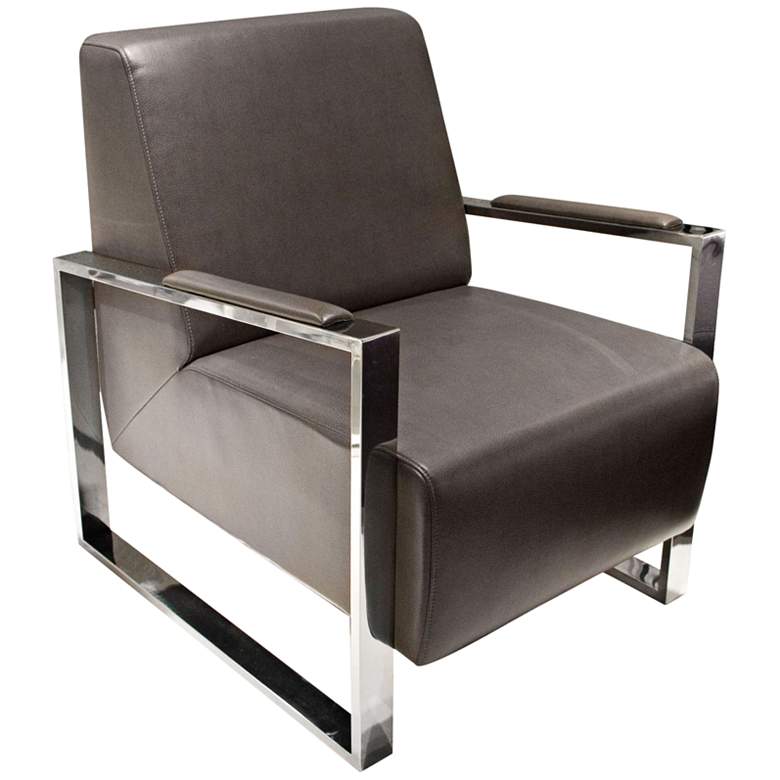 Image 1 Century Steel Elephant Gray Bonded Leather Cigar Chair
