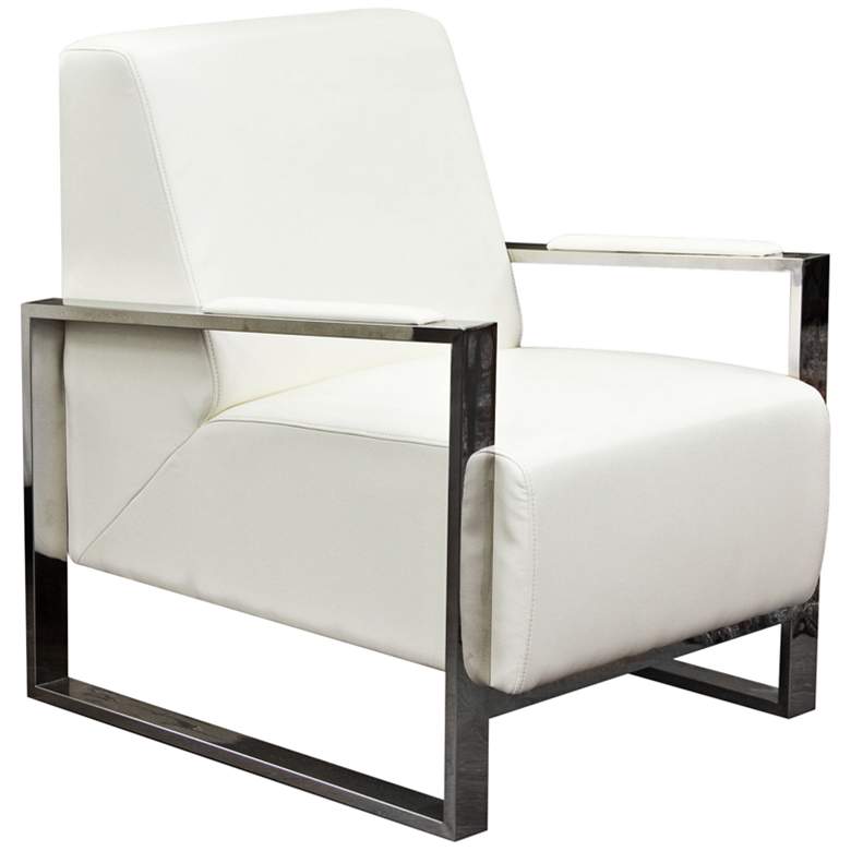 Image 1 Century White Bonded Leather Accent Chair
