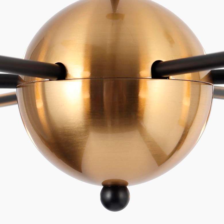 Image 7 Cepeaul 23 1/2" Wide Matte Black and Brass LED Chandelier more views