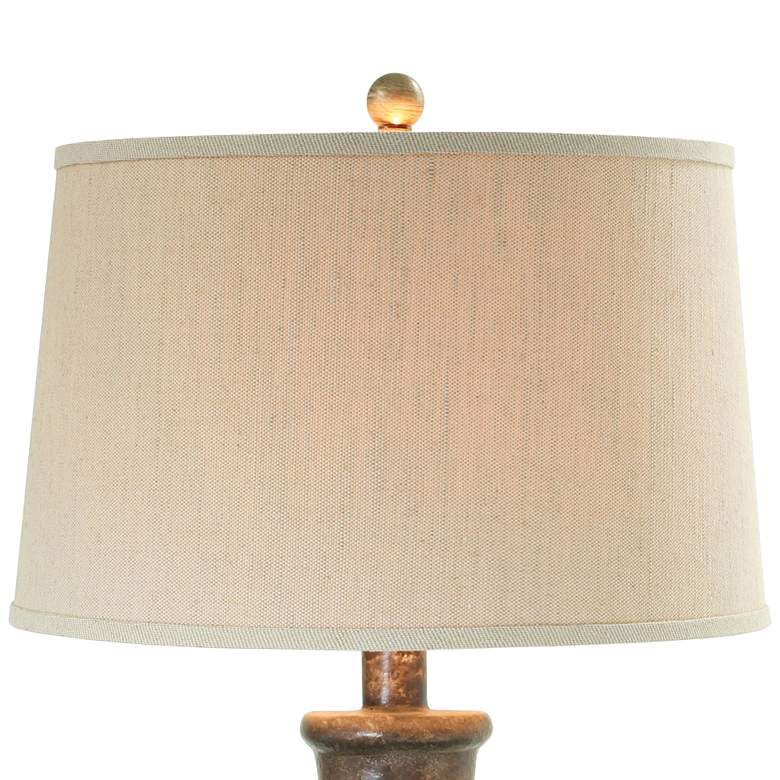Image 2 Cepeda Cordovan Brown Hydrocal Vase Table Lamp more views