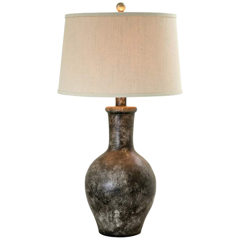 Image 1 Cepeda Slate Transparent Hydrocal Vase Table Lamp
