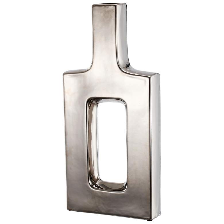 Image 1 Ceramic 16" High Silver Keyhole Stoneware Vase