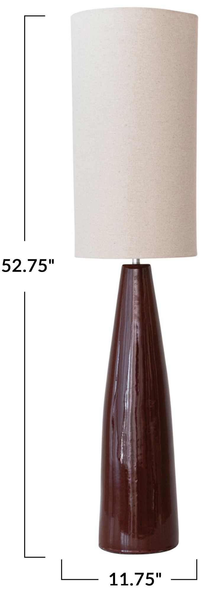 Image 4 Ceramic Floor Lamp with Linen Shade and more views