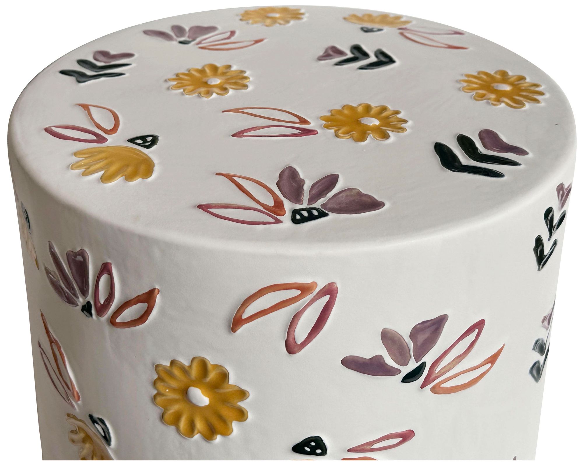 Image 2 Ceramic Hand-Painted Floral Table more views