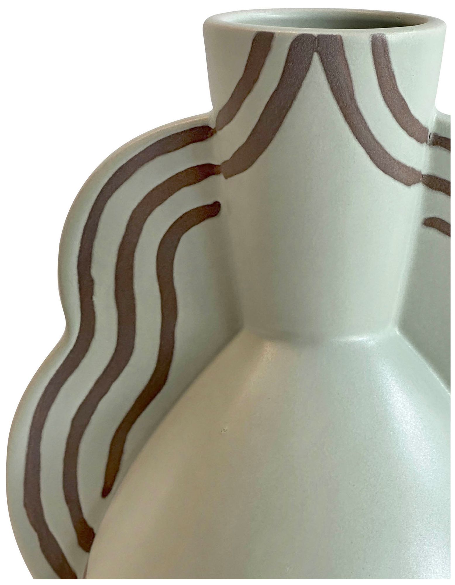 Image 2 Ceramic Line Art Wavy Vase more views