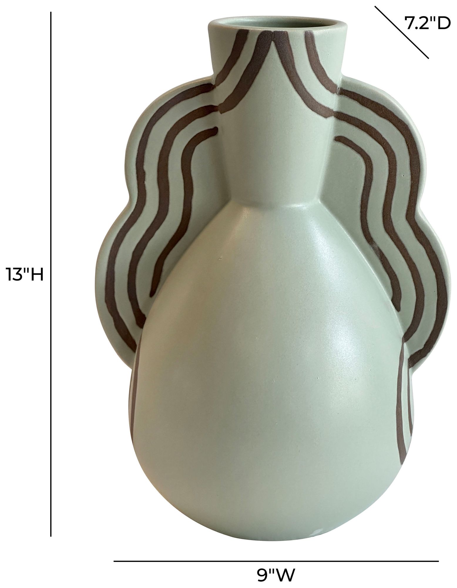 Image 3 Ceramic Line Art Wavy Vase more views