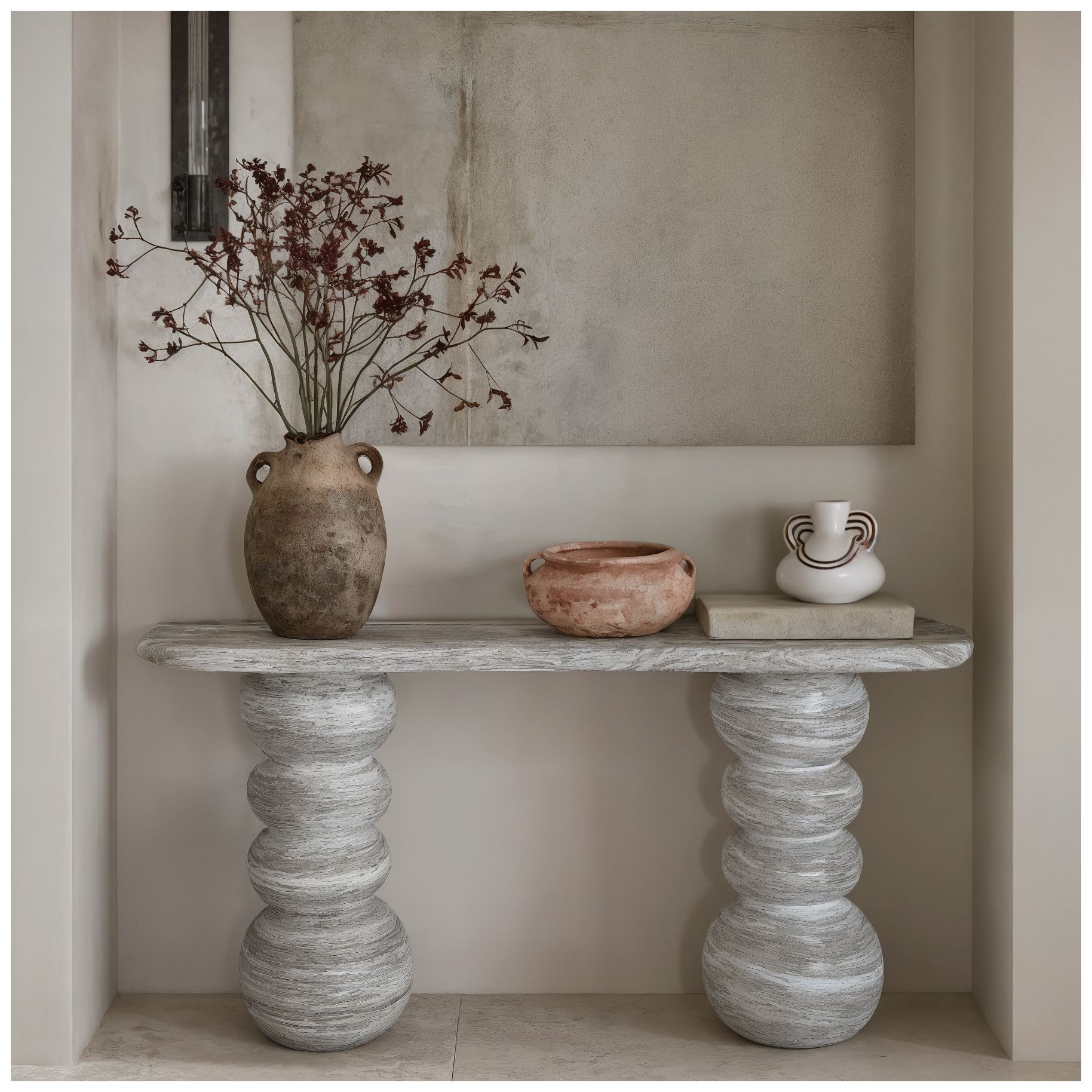 Image 2 Ceramic Line Art Wide-Bodied Vase more views