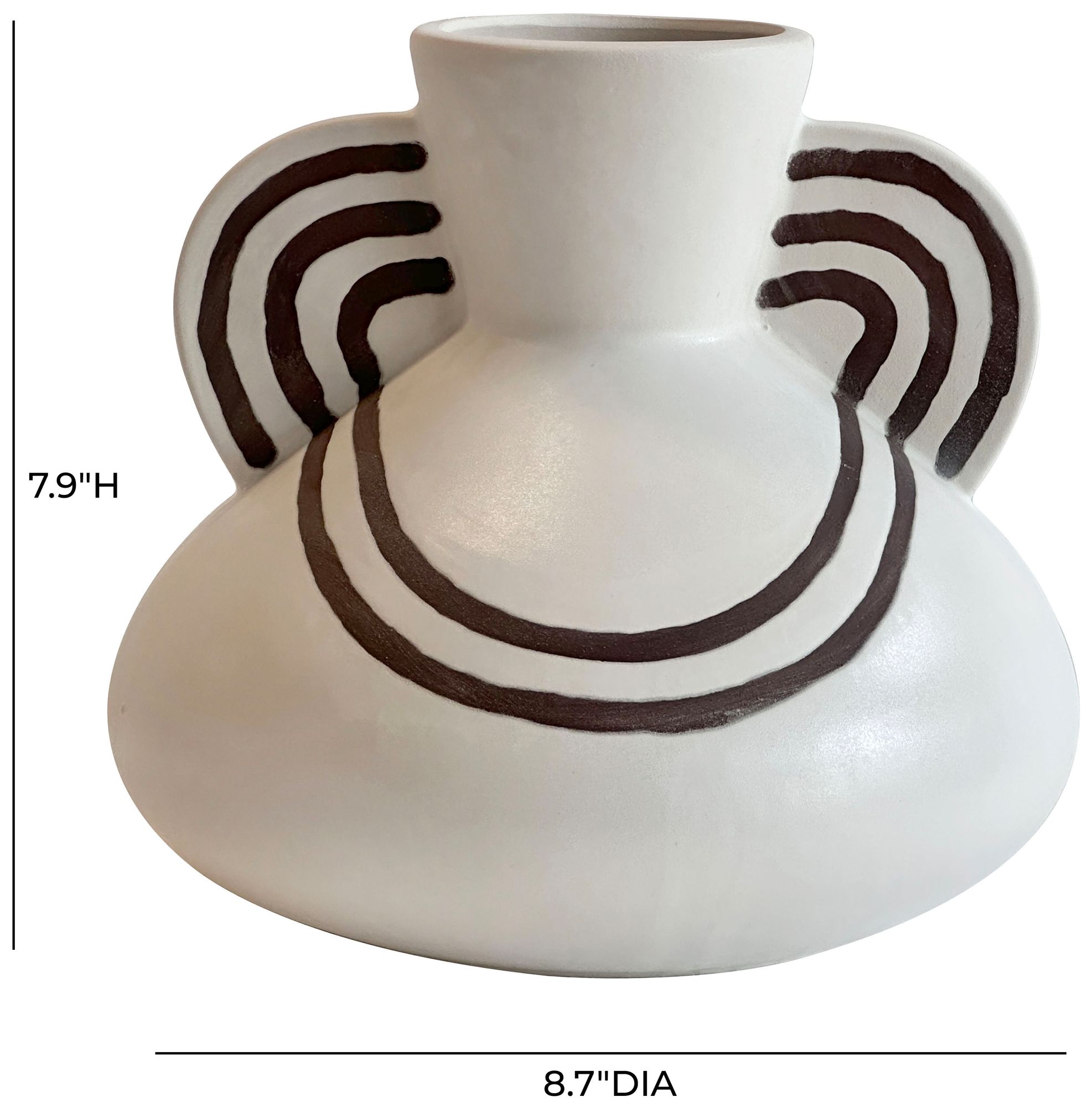 Image 6 Ceramic Line Art Wide-Bodied Vase more views