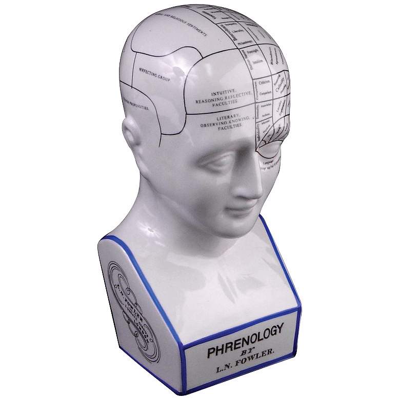 Image 1 Ceramic Phrenology Head