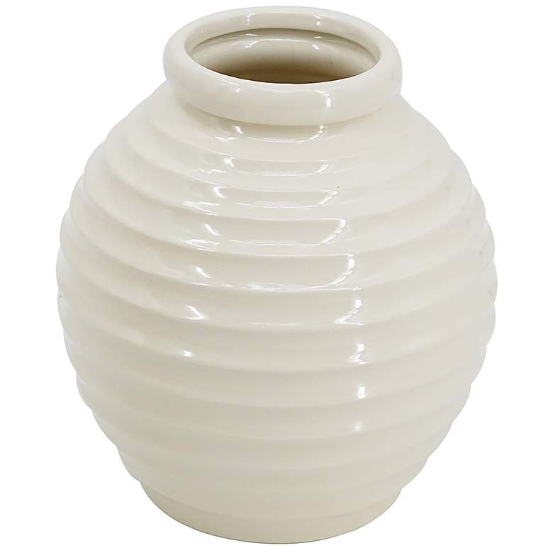 Image 1 Ceramic Pot 7.5x7.5x8" White