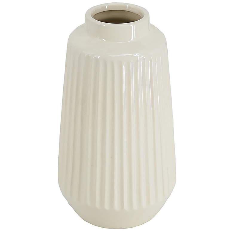 Image 1 Ceramic Vase 6.3x6.3x11.5" White
