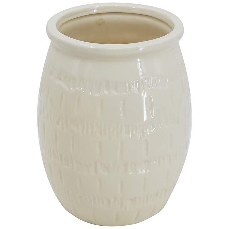 Image 1 Ceramic Vase 7x7x9" White