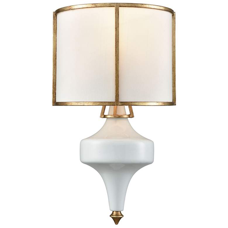 Image 1 Ceramique 15" High 1-Light Sconce - Antique Gold Leaf