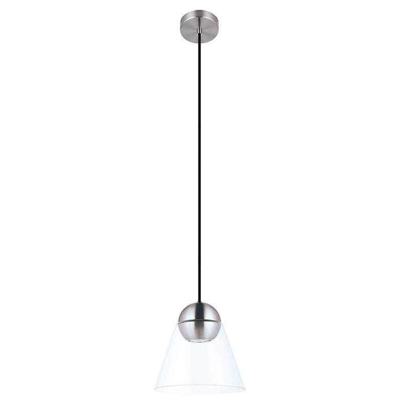 Image 1 Cerasella Mini Pendant - Matte Nickel Finish - Clear Glass Shade