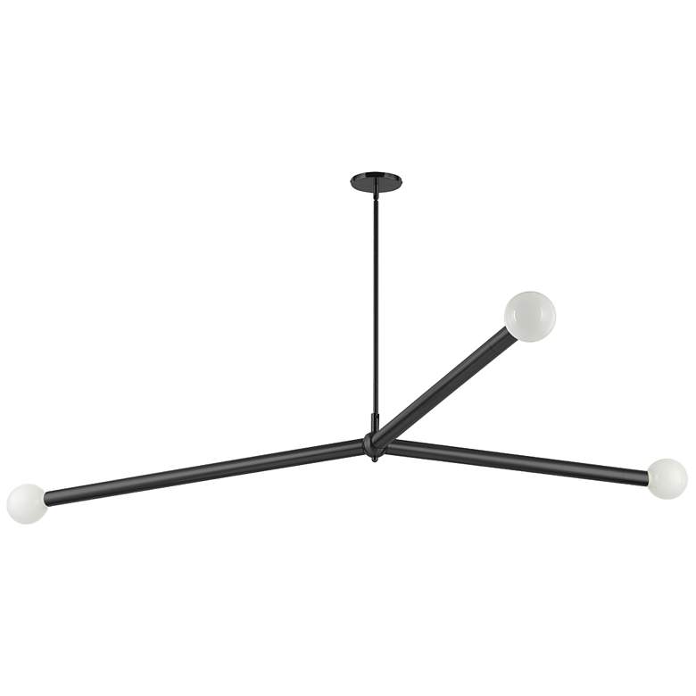 Image 1 Cerberus 62" Wide 3 Light Matte Black Pendant