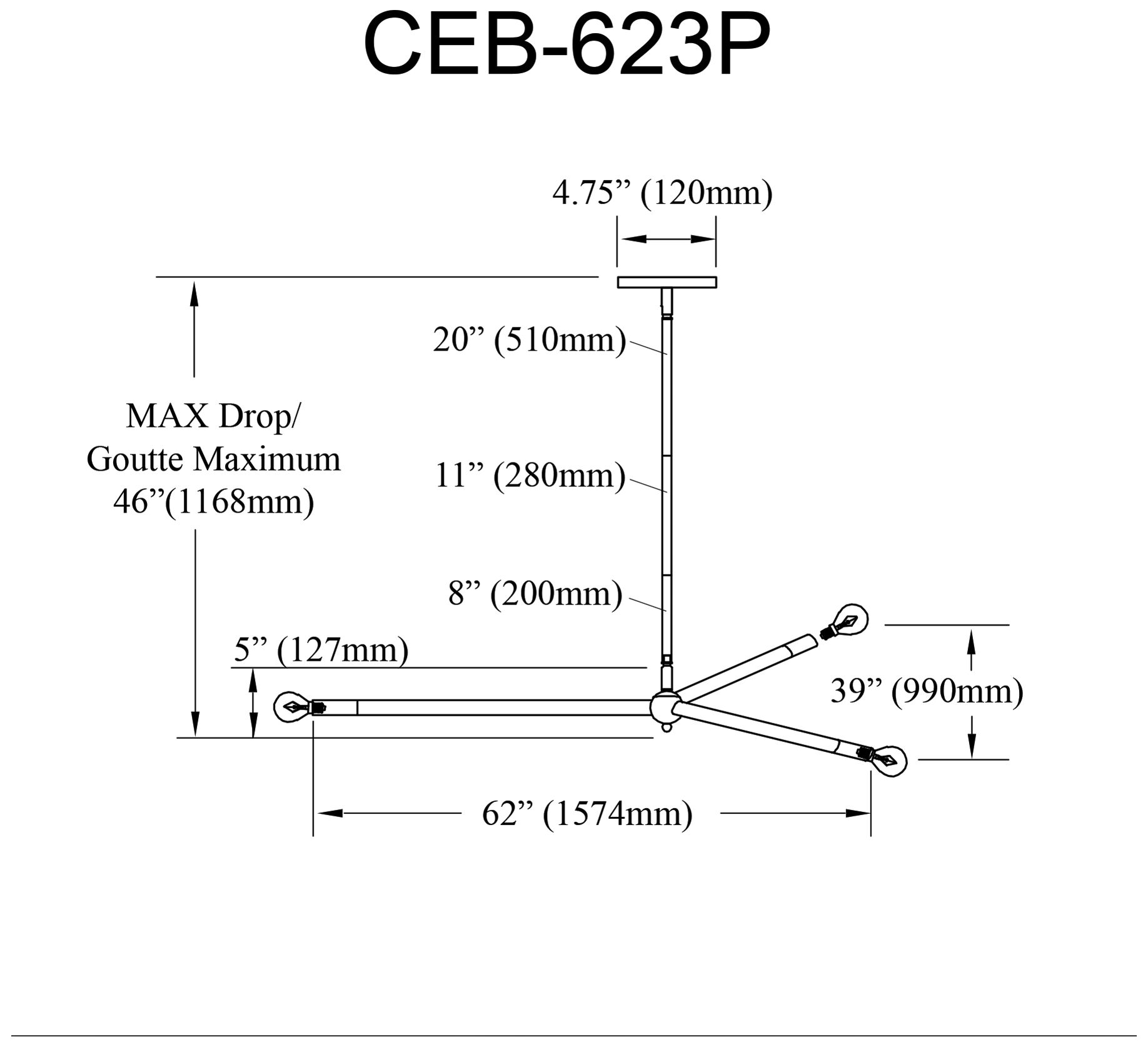 Cerberus 62" Wide Aged Brass 3-Light Chandelier