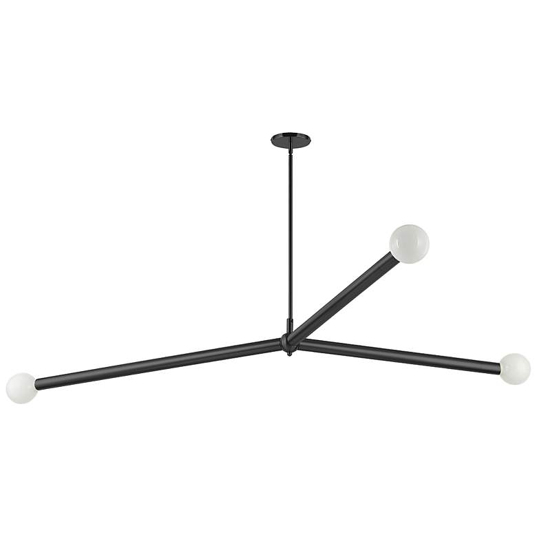 Image 1 Cerberus 62" Wide Matte Black 3-Light Chandelier