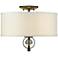 Cerchi 15" Wide Rubbed Bronze 2-Light Flush Mount With Opal Satin Shad