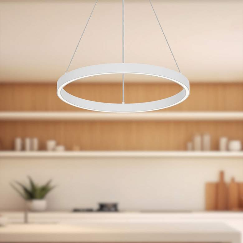 Image 1 Cerchio 17 3/4" Wide White LED Pendant Light