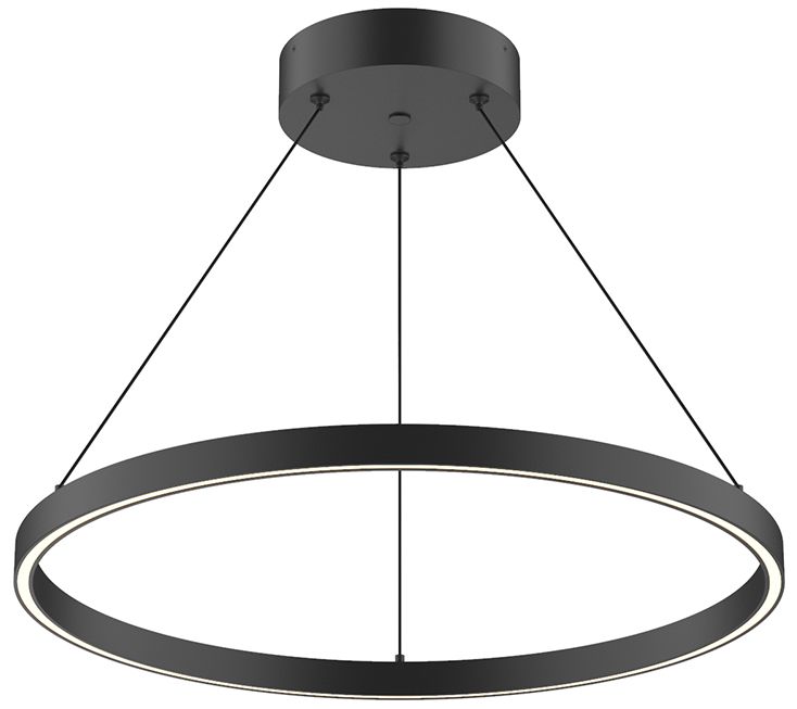 Cerchio 23 3/4" Wide Black LED Ring Pendant Light